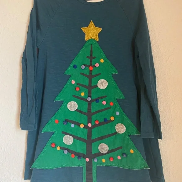 Size 4-5 Mini Boden Christmas Tree Dress - Picture 5 of 5